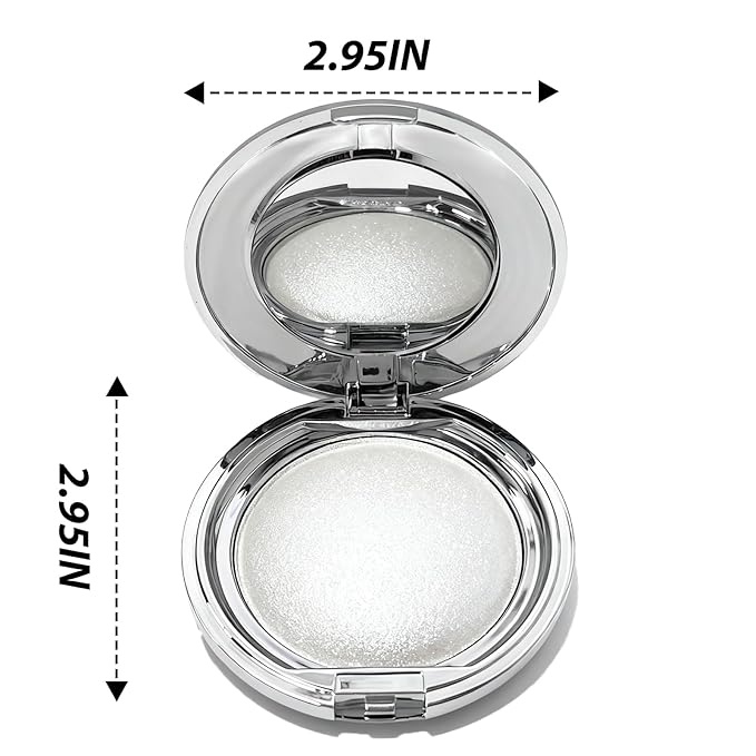 Highlighters Makeup Palettes,Face Glitter Glow Makeup Natural Glow Finish,Face Body Highlighters & Luminizers, Pearl Shimmer Highlighter Makeup Smooth Baked Powder,01-Pearl White