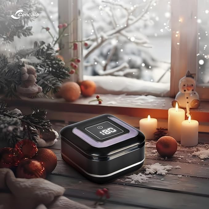 Ultrasonic Retainer Cleaner Machine with 2 Digital Timer, U-V Dental Cleaning Pod with Viewing Port,180ml Portable Denture Cleaner for Mouth Guards, Night Guards, Aligners, Brace, Jewelry, 42kHz Black