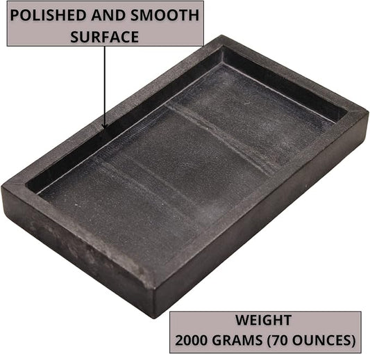 Natural Black Marble Tray for Bathroom | Kitchen | Vanity | Desktop, Stone Organizer for Coffee Table, Dresser, Nightstand, Candles, Soap, Towel, Plant, Jewelry (10" x 6"), Rectangular