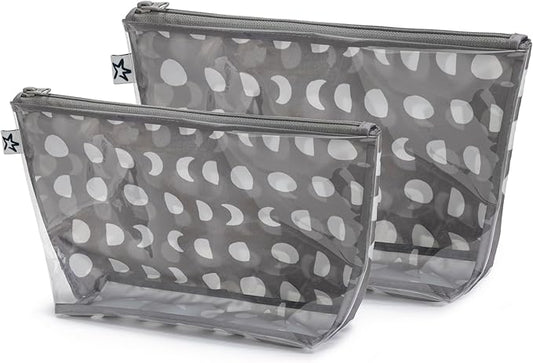 Tiny Twinkle Diaper Bag Organizing Pouches | Mess-Proof Clear Front Travel Organizer Bags | TSA Approved Toiletry Bag Set for Baby and Mom Essentials