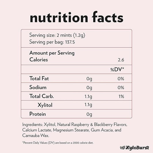 XyloBurst - Xylitol Mints | Sugar Free Breath Mint for Oral Health | Gluten Free, Vegan, Keto Friendly | Aspartame Free Mints | Berry | 275 Count