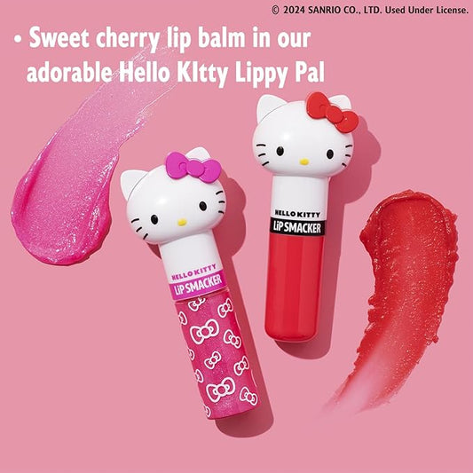 Lip Smacker Lippy Pals Sanrio Hello Kitty, Flavored Moisturizing & Smoothing Soft Shine Lip Balm, Hydrating & Protecting Fun Tasty Flavors, Cruelty-Free & Vegan - Cheerful Cherry