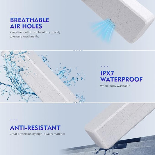 Magnetic Rechargeable Travel Case Compatible with Laifen Wave Electric Toothbrush, Waterproof, Hygienic, Easy-to-clean, Storage Holder for Toothbrush and Brush