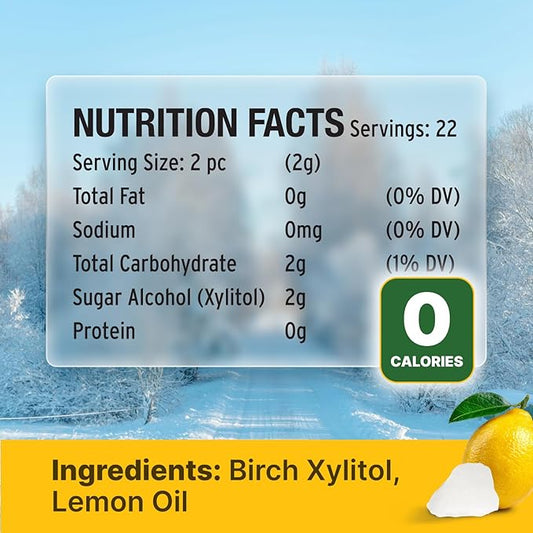SNØ Lemon Xylitol Candy Chips | Oral Health Support | Pure Birch Xylitol | Sugar-Free, Low-Carb, Diabetic-Friendly | Vegan, Non-GMO, Gluten-Free, Kosher, Keto-friendly (1 LB Bag)