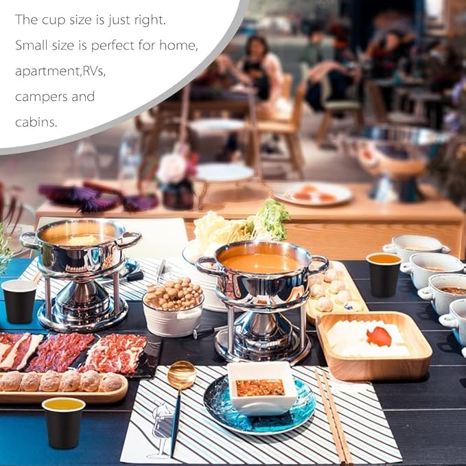 100 Pack 3 oz Paper Cups, Bathroom Moushwash Cups, Disposable Cups, Small Snack Cups for Water, Juice,Candy Ideal for Halloween Party Bathroom and Office (Black)