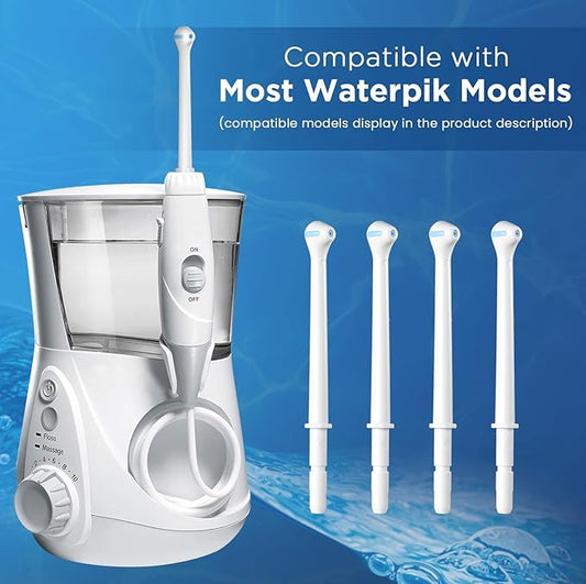 Replacement Heads for Waterpik, Gentle Mist Tech for Sensitive Gums, Replacement Tips for Waterpik Water Flosser, 70° Wide Spray for Efficient Deep Cleaning(4 Mist Tips)