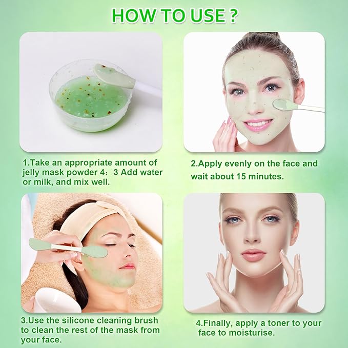 Jelly Mask Powder for Facials,Tea Tree Oil Control Jelly Masks,Peel Off Jelly Masks for Facials Professional for Fight Fine Lines, Uneven Skin Tone, DIY SPA 23 FL OZ Rubber Mask Powder