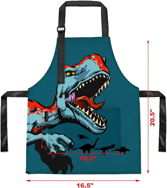 BeeGreen Kids Cooking Aprons w Adjustable Strap Kitchen Aprons w Front Pocket for Kids Toddler Painting Baking Artist