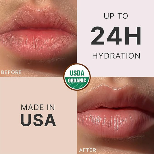 USDA Organic Lip Balm - USA Made with Natural Ingredients, Stocking Stuffers for Adults & Teens, Beeswax Vanilla Chapstick for Dry Lips, Beauty Gifts for Women, Birthday Gifts for Her & Him
