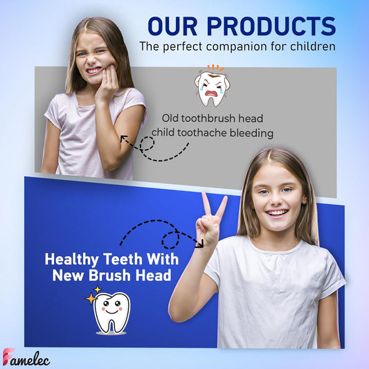 10Pcs for Burst Toothbrush Heads Kids, Fit for Burst Kids Electric Toothbrush, Ultra Soft Bristles for Deep Clean Perfect for Toothbrush Heads Purple & Green with Toothbrush Covers