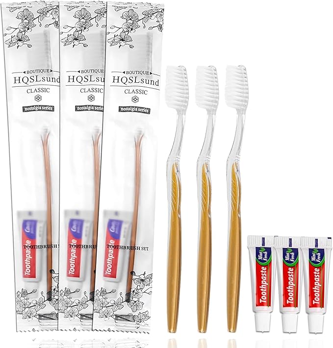 200 Pack Disposable Toothbrushes with Toothpaste Bulk Individually Wrapped, Travel Toothbrushes with Medium Soft Bristle, Manual Travel Toothbrush Kit for Adults, Kids