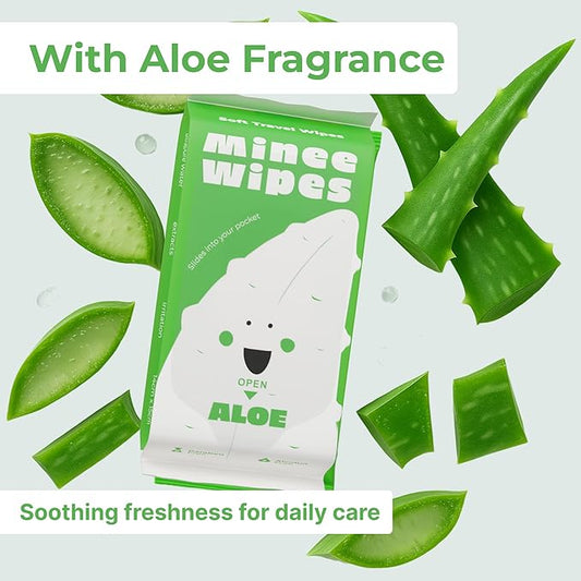 Impossibly Compact Travel Wipes - 99.5% Water - Safe for Sensitive Skin & Hypoallergenic, Resealable, Thick & Durable - For Adults, Kids & Baby Care - Aloe, 10 Pack Total 60 Wipes