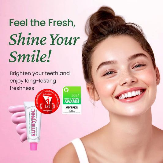 EUTHYMOL Whitening Toothpaste (3.7fl oz) - Stain Removal in 2 Weeks, Long-Lasting Freshness for Sensitive Gum & Teeth. Bad Breath, Cavity Prevention. Recyclable Aluminum Tube