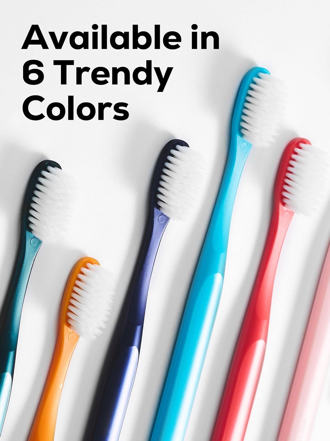 Extra Soft Manual Toothbrush Pack, 6 Count, Deep Cleaning Flossing Toothbrushes for Sensitive Teeth & Receding Gums, Tapered Bristles for Adults & Elders, Help Plaque Removal, Assorted Colors