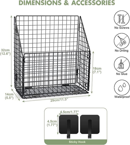 Large Bath Toy Storage, Metal Bathtub Shower Toy Holder, Foldable bath Tub Toy Organizers Black, Bathroom Toy Storage with Drainage for Sorting Toys/Clothes/Toiletries