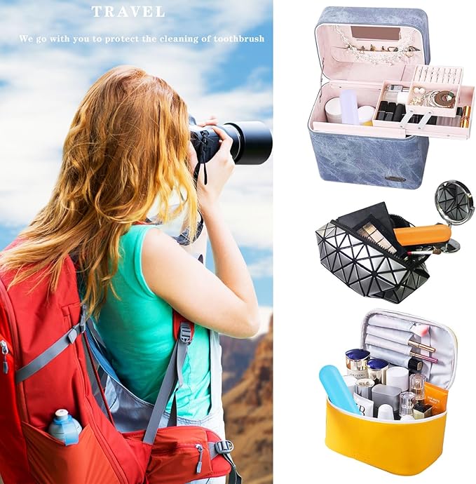 20PCS Toothbrush Case Set,Portable Breathable Toothbrush Holder,Dust-proof Toothbrush Box Storage,Plastic Toothbrush Container Travel Toothbrush Mixed Color,Daily and Travel Use