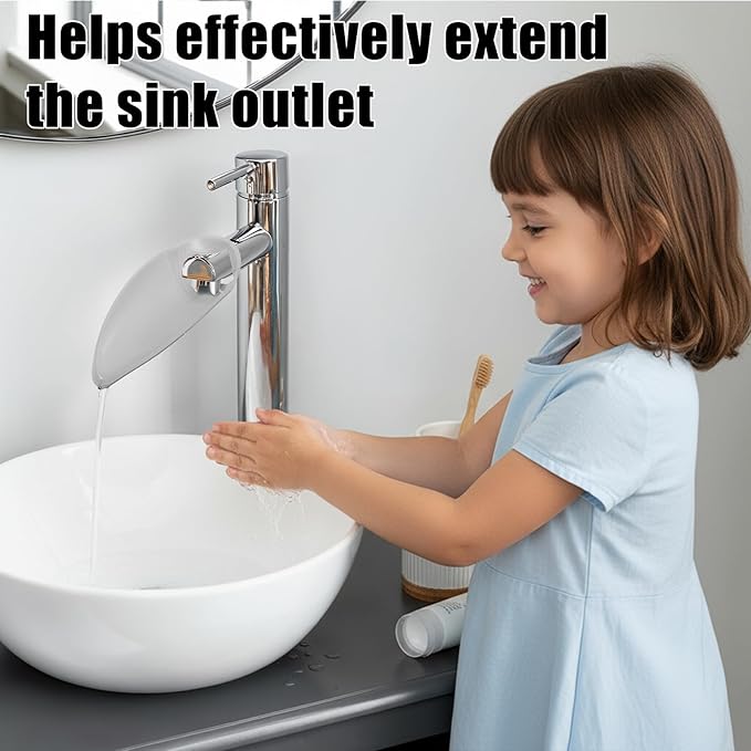 4 Pcs Faucet Extender for Toddlers, Adjustable Sink Faucets Extenders for Bathroom Safety, Splash-Proof Sink Extender for Faucet, Grey
