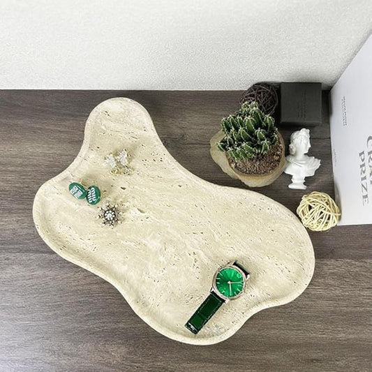 Natural Travertine Tray (Beige (Slightly White))