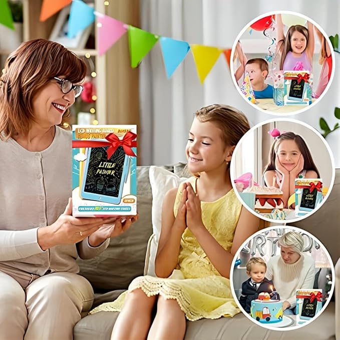 LCD Writing Tablet Doodle Board, Colorful Drawing Pad, Electronic Drawing Tablet, Drawing Pads,Travel Gifts for Kids Ages 3 4 5 6 7 8 Year Old Girls Boys (10.5 inch, Blue&Pink)