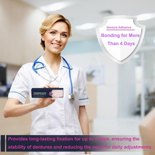 2PCS Thermoplastic Denture Adhesive, Extra Strong and Durable Denture-Adhesive, Ultra Max Hold Adhesive, Can Last Up to 4 Days, Suitable for All Ages