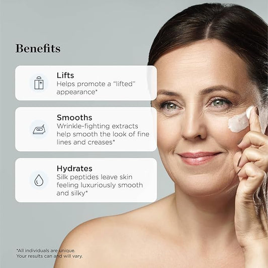 Beverly Hills MD Lift & Firm Sculpting Cream- Tighten & Tone Skin, Anti-Aging Lotion for Smooth, Moisturized Complexion- Lift and Smooth Face, Neck, Décolleté w/Silk Peptides, + Aloe Vera, Vitamin E