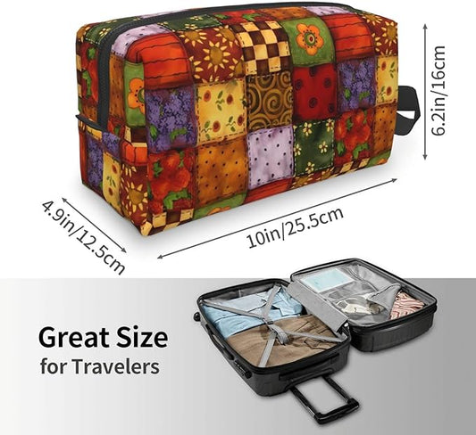 Classic Country Floral Toiletry Bag for Women Men Portable Travel Wash Bag Waterproof Gym Shaving Toiletries Cosmetic Organizer Bag, Shower Bathroom Toiletries Accessories Makeup Bag with Handle