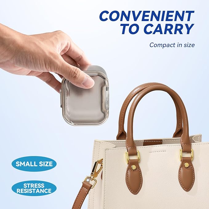 Retainer Case Box, Denture Case with Lid, Denture Cup for Partial Dentures,Mouth Guard&braces,Dentures Soaking Container Storage for Travel (Black)