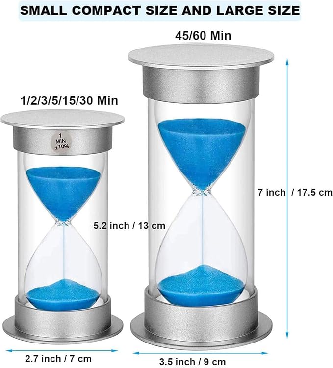Sand Timer - 10 Minute Hourglass, Plastic Sand Clock, Large Sand Watch for Kids, Games, Classroom, Decoration, Toothbrush Timer (Blue Sand)