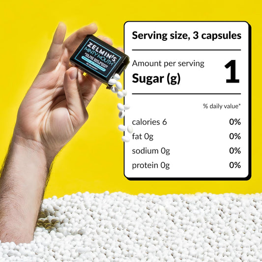 Zelmin's Minty Mouth Breath Freshener - (3 Pack) Long Lasting Bad Breath Treatment for Adults, Instant Freshness Helps with Dry Mouth, Natural Breath Mints for Travel, Alcohol-Free, Keto, Gluten-Free