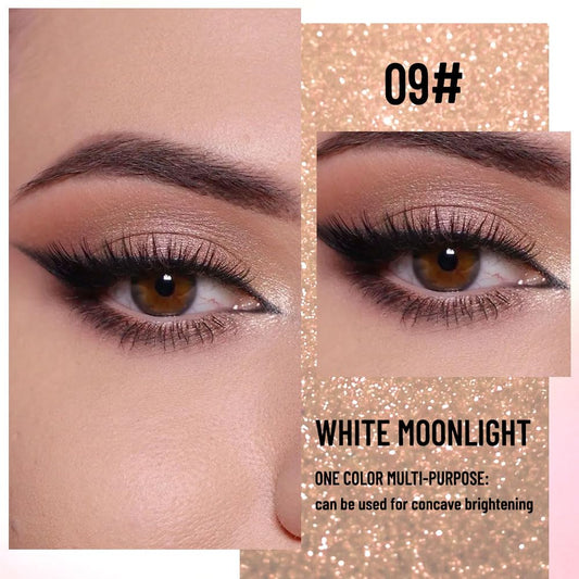 Pearlescent mini Eyeshadow Highly Pigmented Blend Matte & Shimmer EyeShadow,Cream Moisturizing Waterproof&Long Lasting Eye Makeup Natural Luminous Makeup Look (B09, 1 Count (Pack of 1))