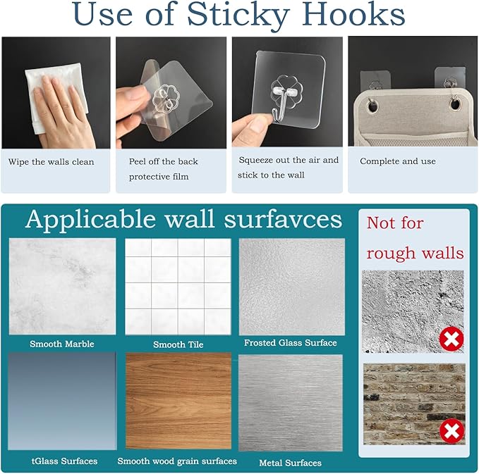 2pcs Wall Hanging Storage Bag,Wall Hanging Organizer Bags with Pockets, Wall Organizer Storage for Dormitory Bathroom Bedroom Kitchen(Black)