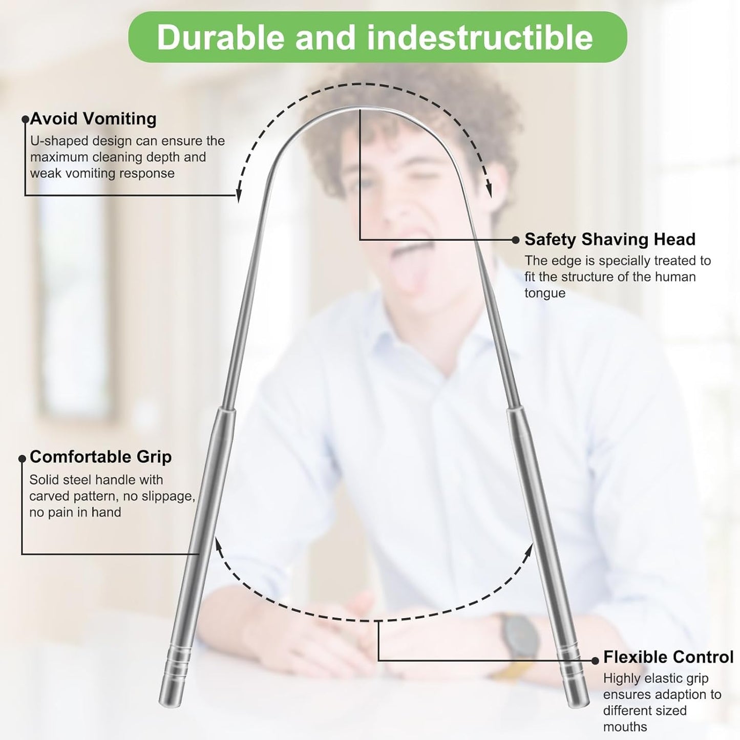 Tongue Scraper, Metal Tongue Scraper for Good