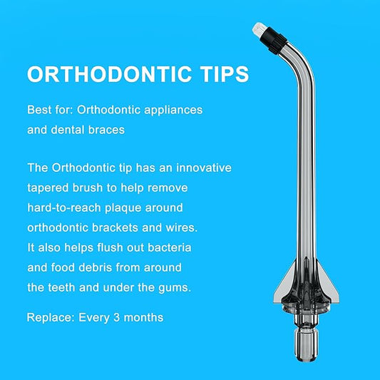 Replacement Tips for COSLUS Water Dental Flosser, 4 Orthodontic Replacement Heads Water Flosser Only Compatible COSLUS C20 (F5020E), E40 (WFP14), C31 (F5023), C50, and C51 Water Flosser