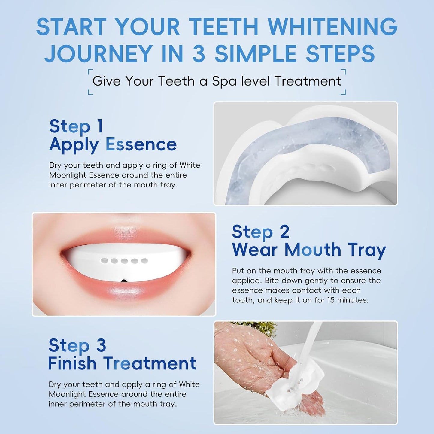 Teeth Whitening Gel – 60ml (2x30ml), Dentist Developed WhitePlus Edition (Food-Grade Silicone Mouth Tray Included)