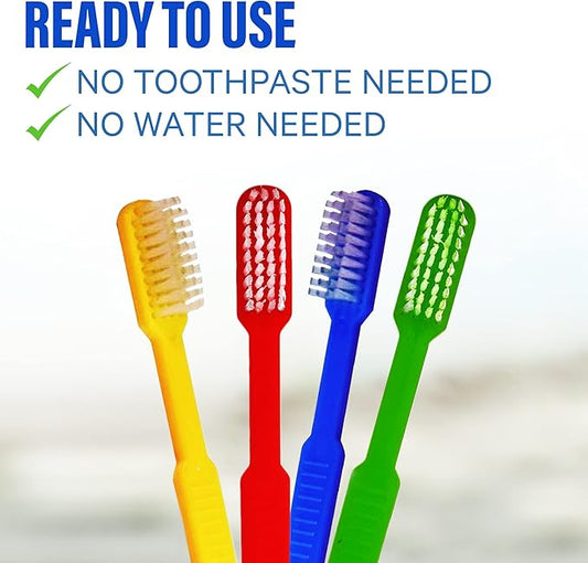 100 Pack Prepasted Disposable Toothbrushes | Pre-Pasted Soft Bristle Tooth Brush Set for Dental Care & Oral Hygiene | Individually Wrapped Pasteb Made in USA (100 Pack)