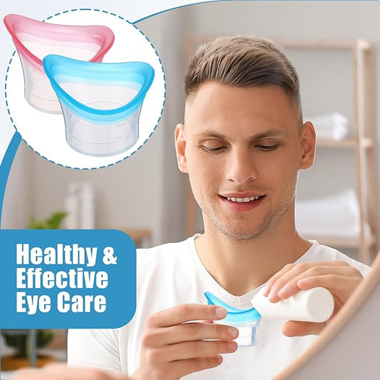 Patelai 20 Pcs Eye Wash Cup Silicone Wash Cups Bath Kit Portable Bath Washer Cleaning Care Tool Bulk for Eye Quick Rinse and Flush