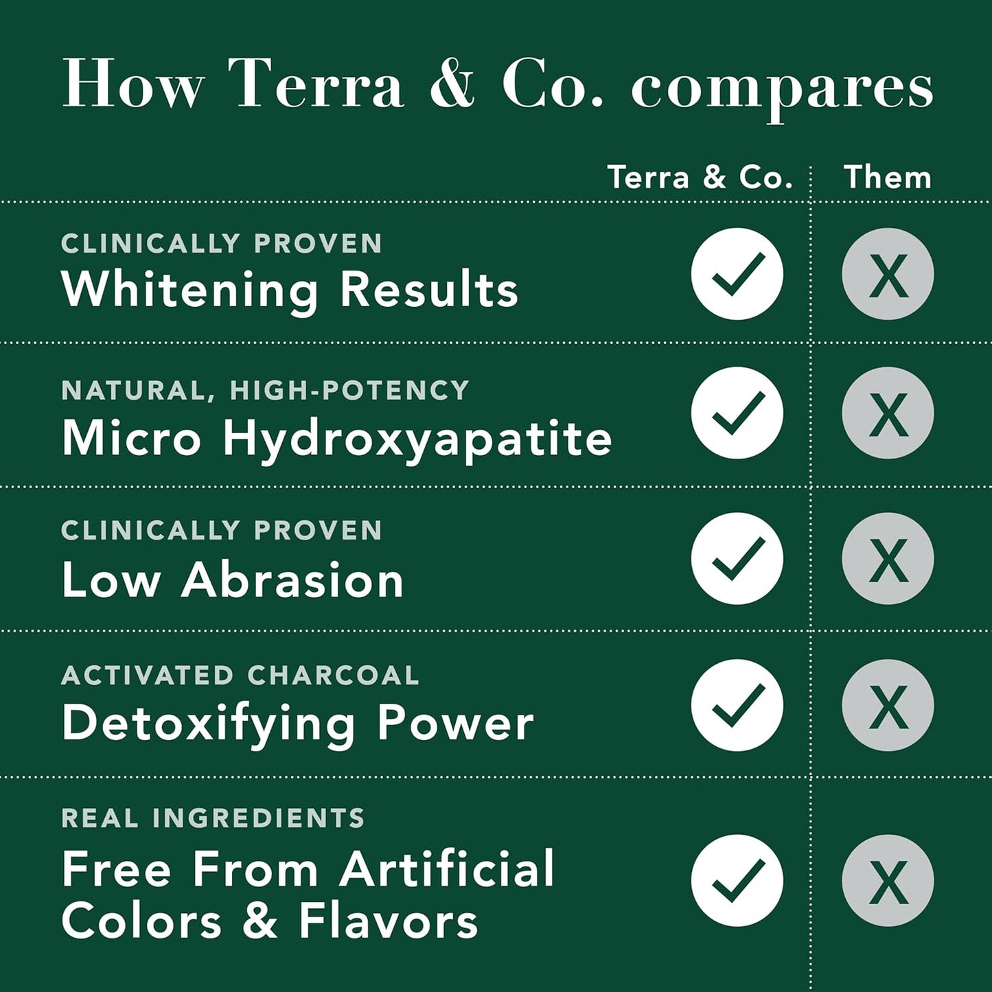 Terra & Co. Brilliant Black Hydroxyapatite Toothpaste for Whitening Teeth – USA-Made - Natural Remineralizing Toothpaste, Fluoride-Free, Vegan, SLS-Free, Low Abrasion – Mint, 3.4 oz