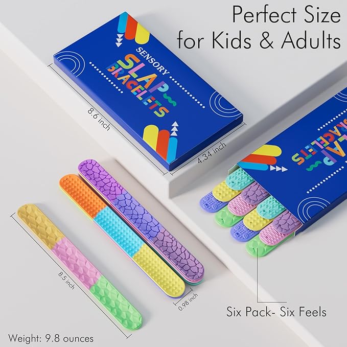 Sensory Slap Bracelets for Kids Teens,12PCS Fidget Toys Snap Bracelets for Stress Anxiety Autistic ADHD,Calm Down Classroom Travel Essentials Toys,Stuffers Gifts for Kids Boys Girls