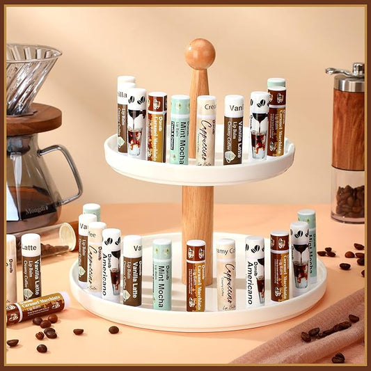 25 Pack Christmas Coffee Flavor Lip Balms Favors Bulk Coffee Lovers Gifts Cocoa Bar Party Favors Vanilla Latte Christmas Party Gifts Stocking Basket Stuffers for Women Men