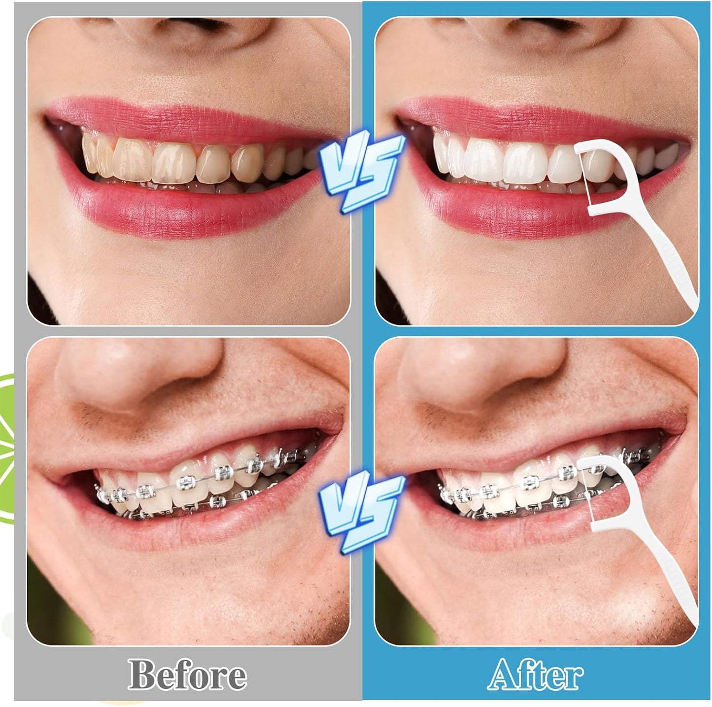 400 Count Dental Floss Picks, Travel Dental Flossers with 4 Portable Case Toothpicks Sticks Dental Tooth Picks Flosser Dental Floss Cleaner Dental Floss Sticks for Family Teeth Cleaning