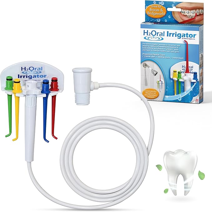 Oral Irrigator Shower Dental Care System | Advanced Shower Water Flosser for Healthy Gums and Teeth | Shower Flosser | Dental Water Flosser for Superior Dental Hygiene at Home | Made in U.S.A.