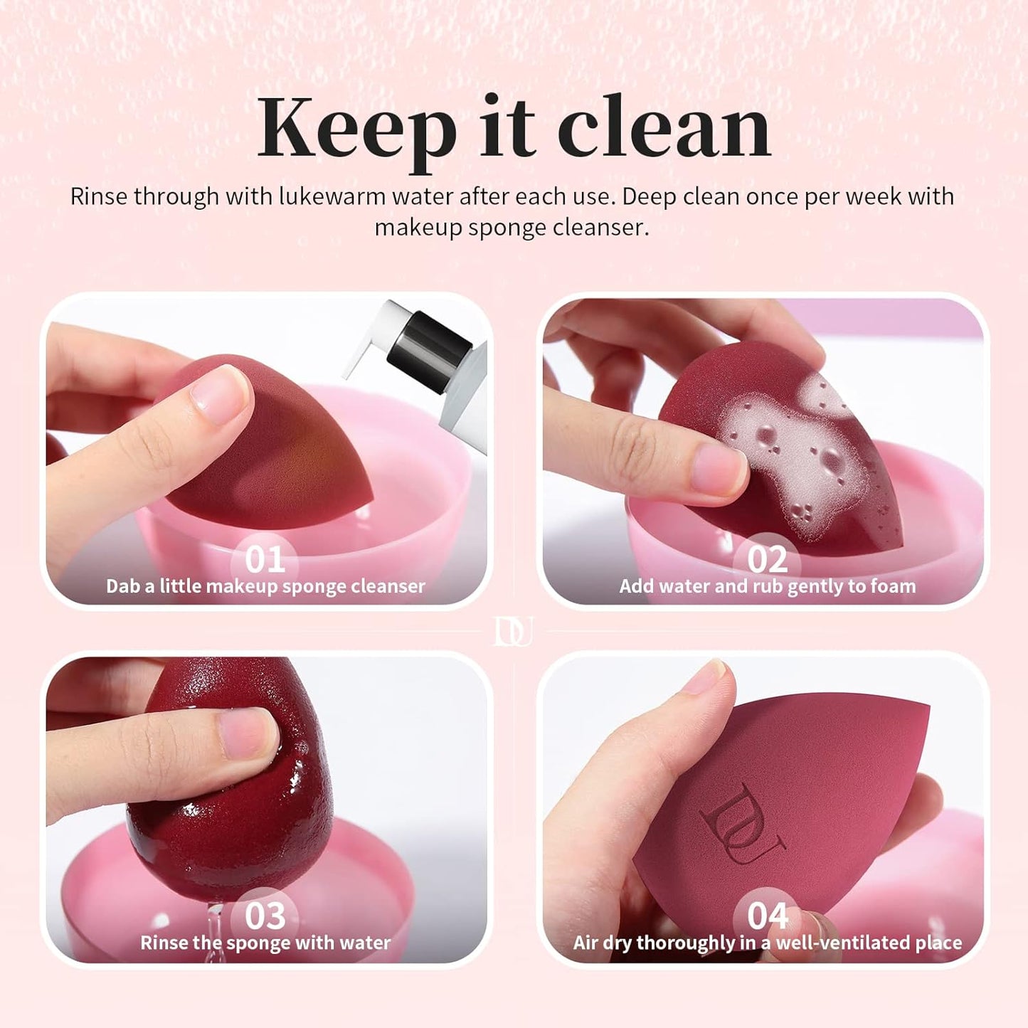 DUcare Christmas Sponges Makeup Blender Sponge for blending liquid Foundations, Powders and Creams