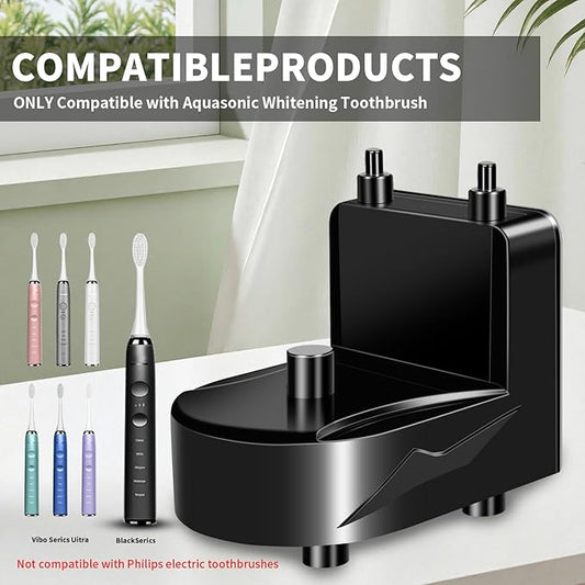 Electric Toothbrush Charger for AquaSonic Electric Toothbrush, Wireless Wall Charger for AquaSonic Black Series/AquaSonic Vibe Series Toothbrush, Save Space/Waterproof/Portable (Black)