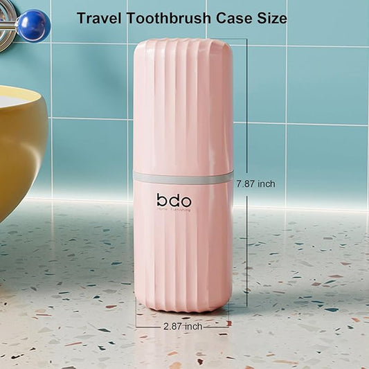 Toothbrush Travel Case Portable Toothbrush Holders with Cover Leakproof Toothbrush & Toothpaste Holder for Traveling School Camping Business Trip Bathroom