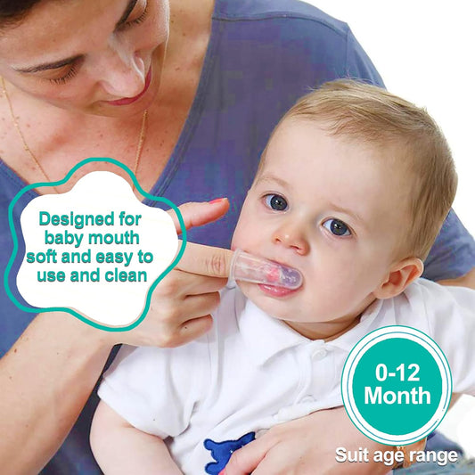 Baby Toothbrush Set, 6 Pcs Soft Infant Finger Toothbrush with 6 Boxes, Newborns Toddler Silicone Baby Tooth Brush 0-6 Months 6-12 Months