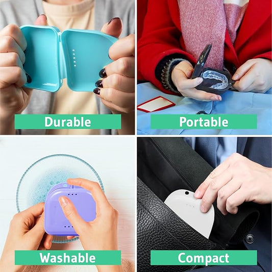 Orthodontic Retainer Case - Pack of 6 Assortment-Odorless Mouth Guard Case-Retainer Holder,Ventilated, Durable & Hygienic Night Guard Case for Carrying & Protecting Braces, Partial Dentures & Aligners