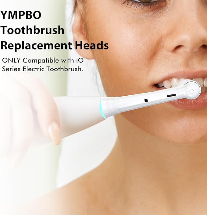 Pack of 6 Replacement Heads Compatible with Oral B iO 10 9 8 7 6 5 4 3 Series Electric Toothbrush, Medium Brush Heads, Black/White