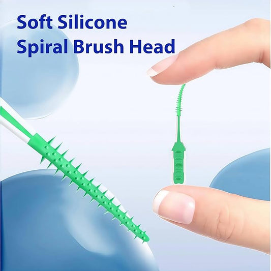 200 Pack Dental Picks,Soft Silicone interdental Brushes Braces Brush,Disposable Teeth Cleaning Tools Dental Floss Picks,Mix Colors