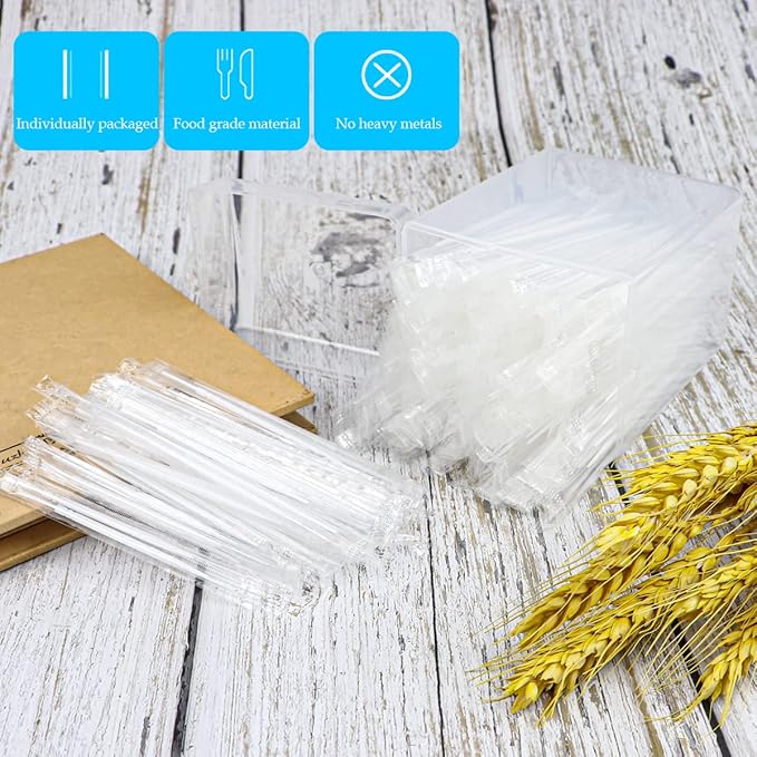 FERCAISH 400Pcs Disposable Individually Packaged Double Head Dental Floss Interdental Toothpick, Plastic Brush Teeth Stick Oral Care Toothpicks Teeth Cleaning Tool(White)