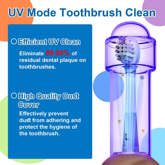 UV Self Clean Kids & Toddlers Electric Toothbrush | Improve Safe and Hygiene | Soft Bristles | Easy-Grip Silicone Handle | 4 Modes & 2-Min Timer | One Charge Last 60 Days | Age 3+ (Pink)